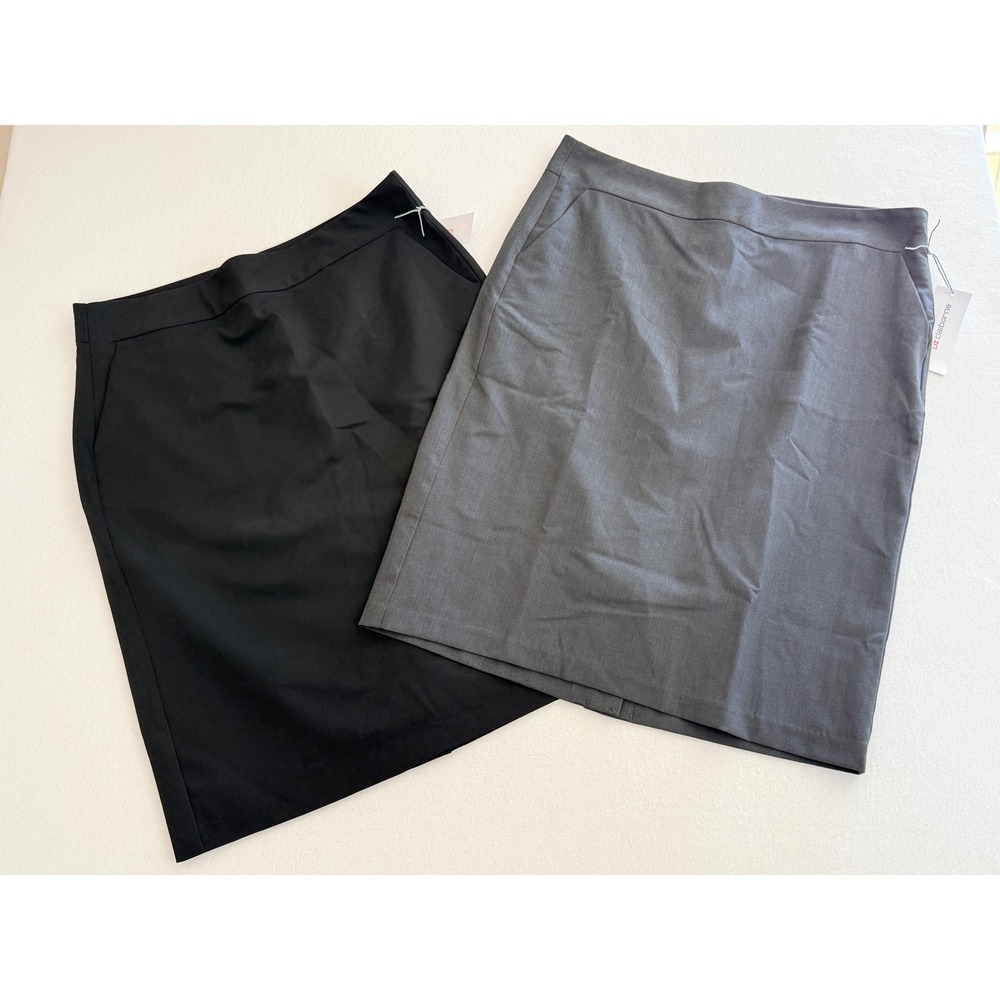 Liz Claiborne Pencil Skirt Bundle 12P Black Grey Office Siren Academia